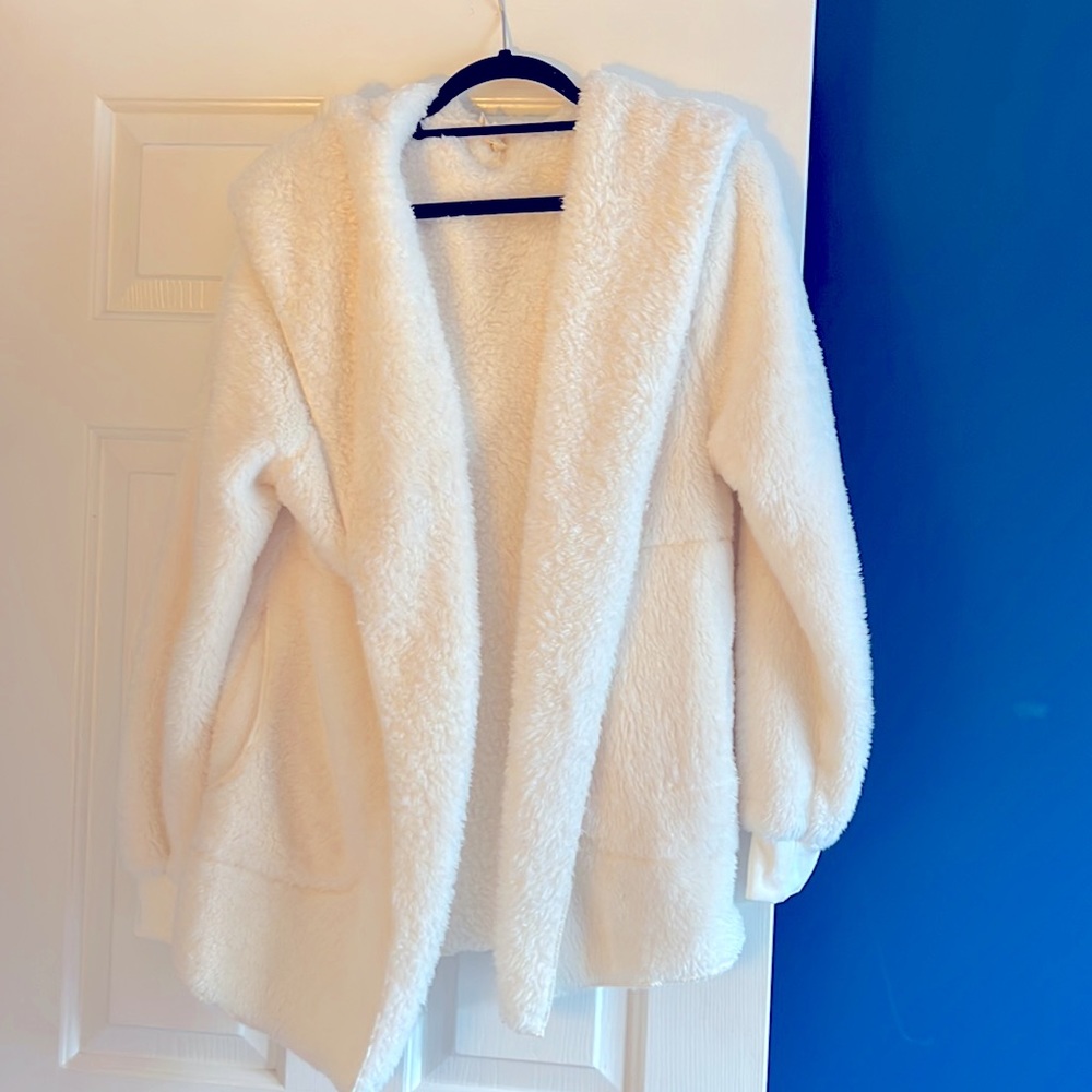 Cream faux fur jacket